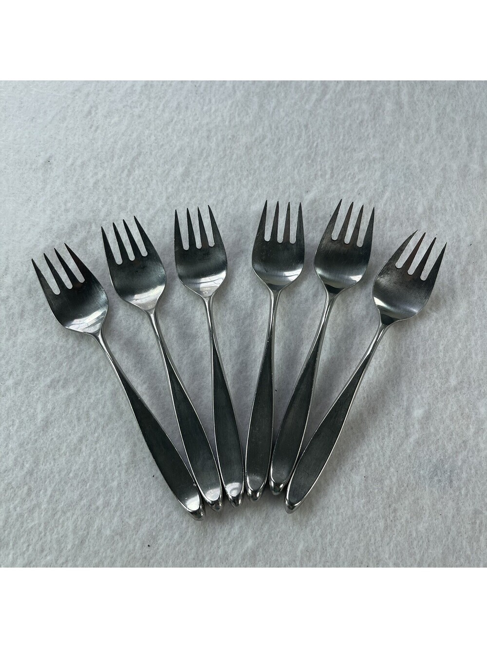 Lauffer Norway Salad Fork Set of 6 Stainless 6 1/8" silverware flatware forks
